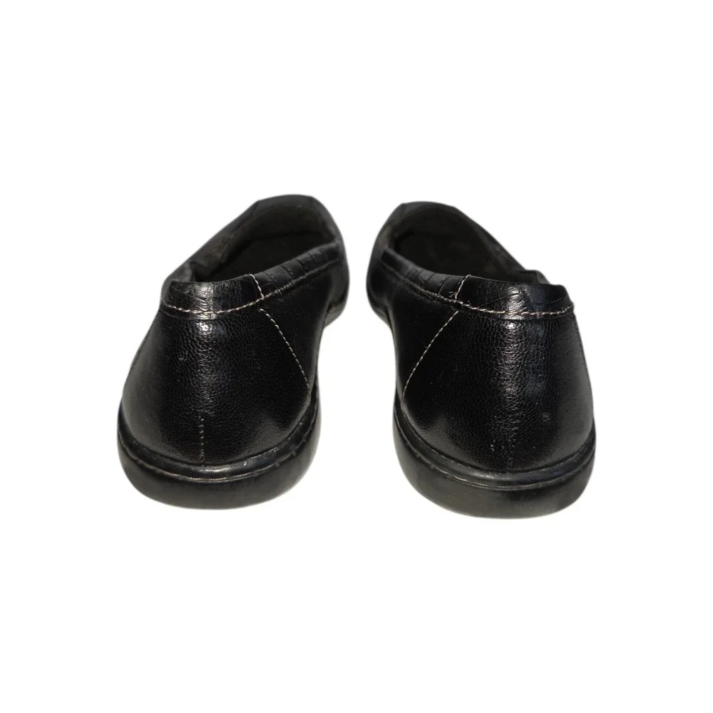Clarks Collection Black Leather Croc‎ Embossed Loafers Womens 8